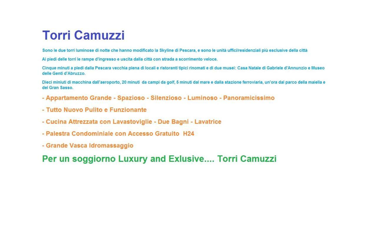Torri Camuzzi Exclusive Luxury Apartment Pescara Exterior photo